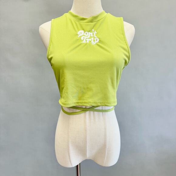 Don't Trip Mac Miller lime green wrap for ribbed mock neck tank top size small - Picture 1 of 14